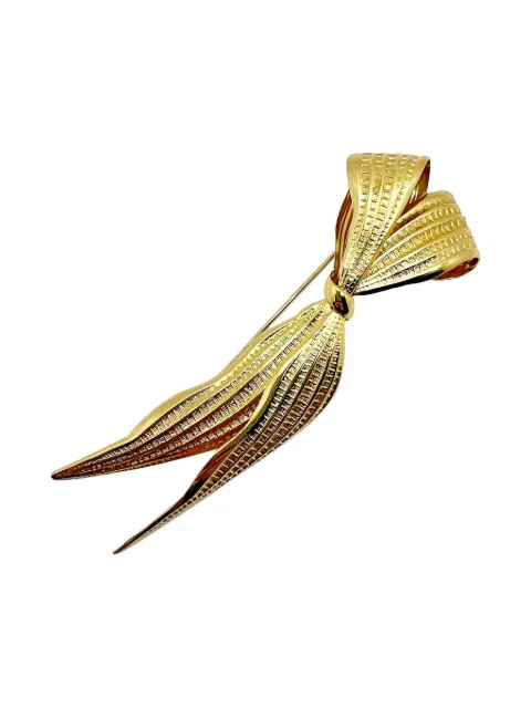 Christian Dior Pre-Owned 1970s elongated bow brooch Gold DIORLNGBOWBRO