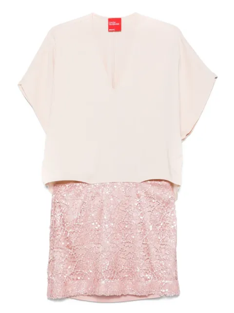 Merci panelled mini dress Pink ABM053
