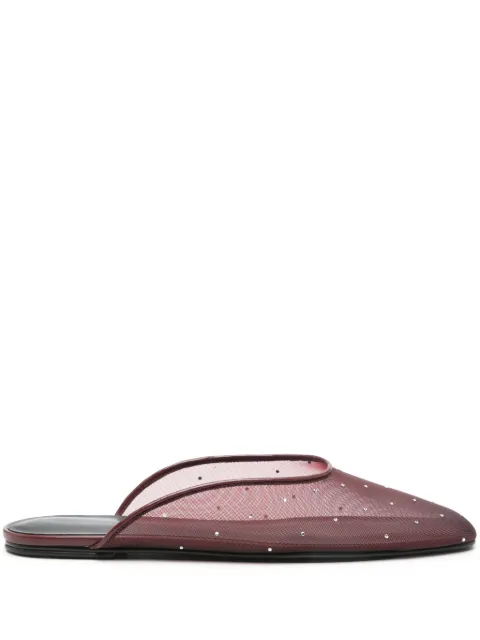 Magda Butrym crystal-embellished mesh mules Red 641525