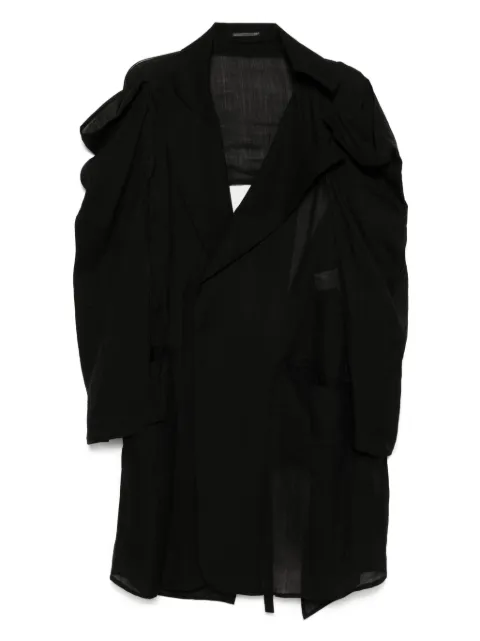Yohji Yamamoto twill belted blazer Black FPJ08301