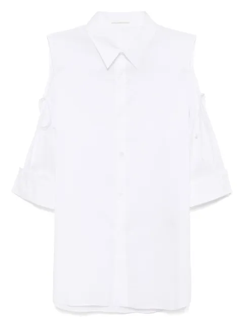 Yohji Yamamoto asymmetrical-shoulder shirt White FPB60002