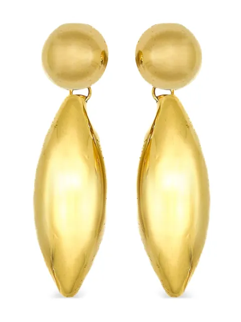 Jennifer Gibson Jewellery 1980s Bomb dangle earrings Gold JGJBOMBERG