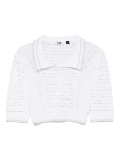 GCDS cropped polo top White B1CW2501KH8