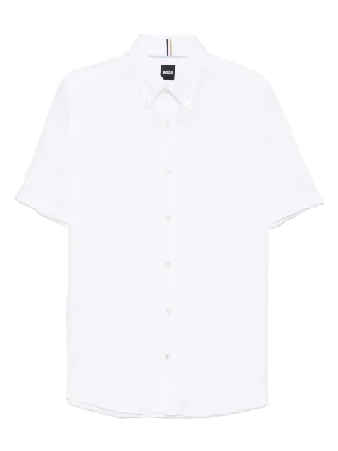 BOSS logo-embroidered shirt White 50539352