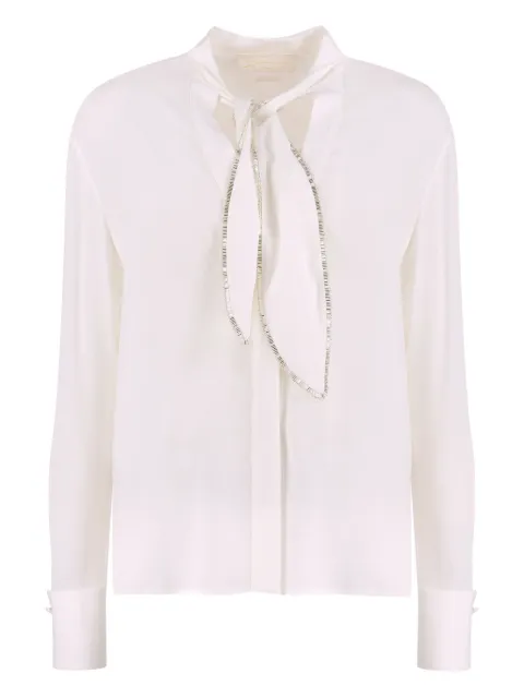 Genny silk neck-tie blouse White 74AAL637N0187