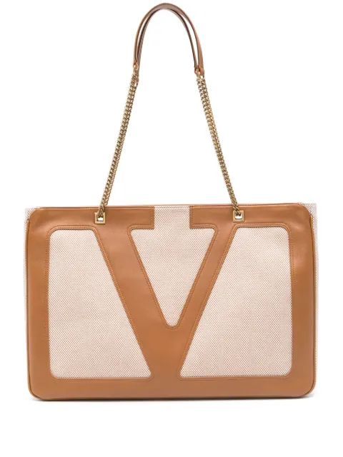 Valentino Garavani Viva Superstar large canvas shopping bag Neutrals WB0R12GLR