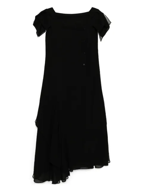 Yohji Yamamoto draped square-neck dress Black FPD73403