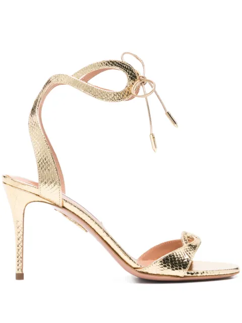 Aquazzura Tessa leather heeled sandals Gold TSAMIDS0MKN