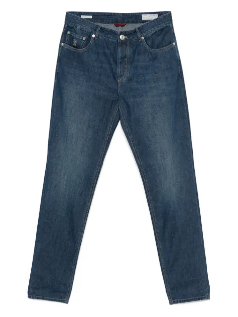 Brunello Cucinelli embroidered-logo jeans Blue ME645D3210C1468