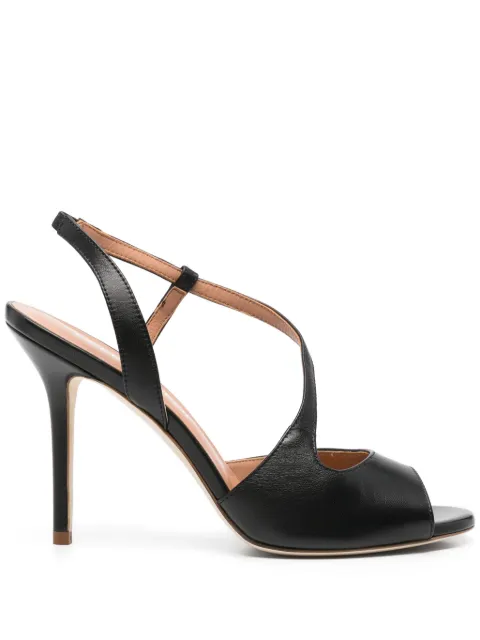 Lella Baldi 95mm leather sandals Black LE2557NAPPA