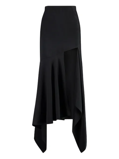 Mugler asymmetric-hem crepe skirt Black 23W1JU0467182