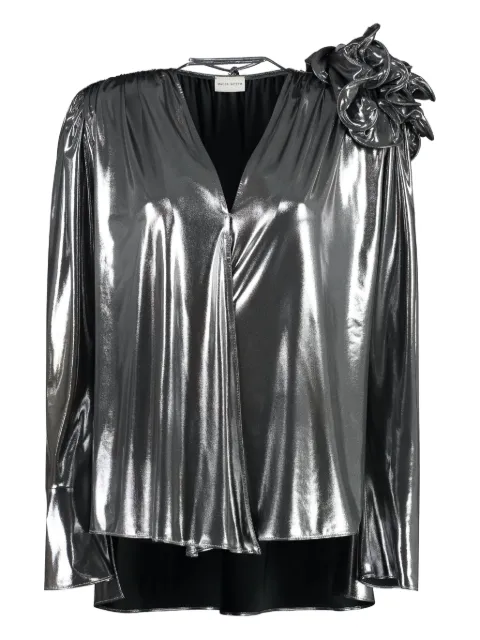 Magda Butrym v-neck blouse Silver 191723