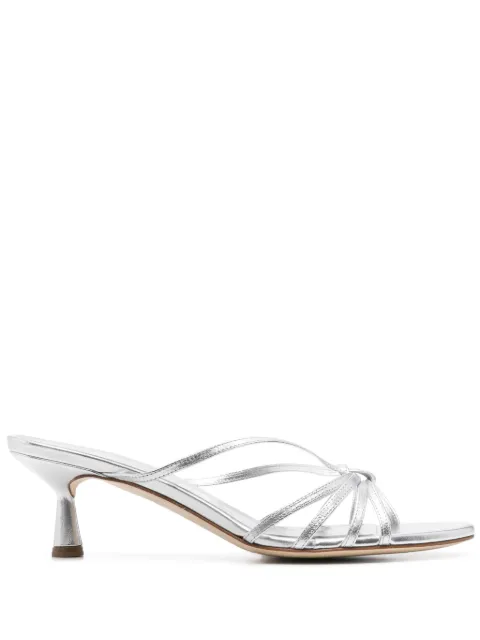 Aeyde Abby leather heeled sandals Silver A11HSPRAR55ST141SS25