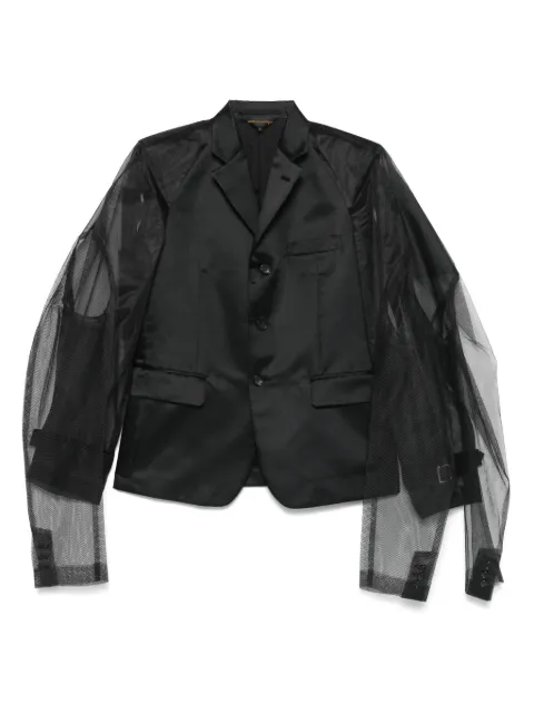 Comme Des Garçons tulle-inserts blazer Black GOJ042
