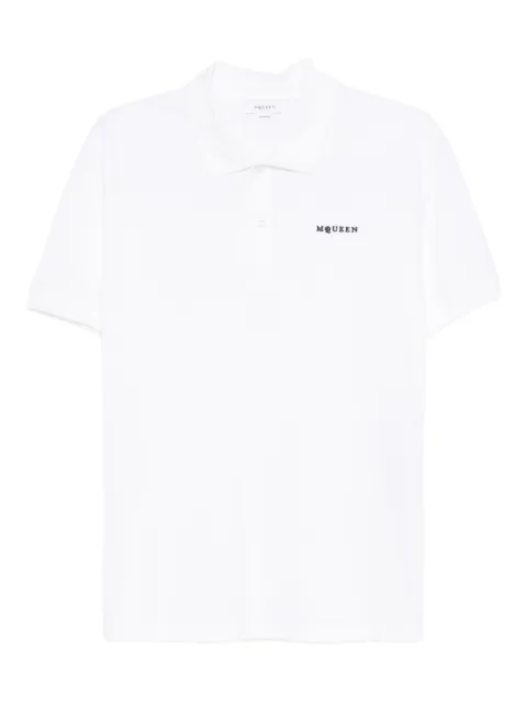 Alexander McQueen logo-embroidered polo shirt White 839229QXAAK