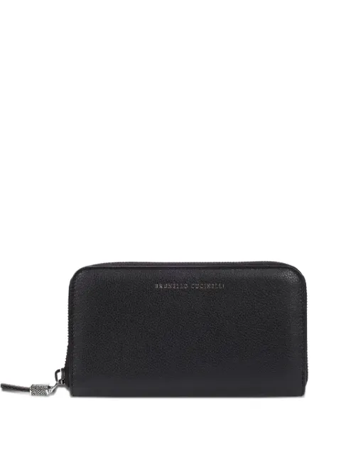 Brunello Cucinelli zip-around leather wallet Black MWEID2724C101