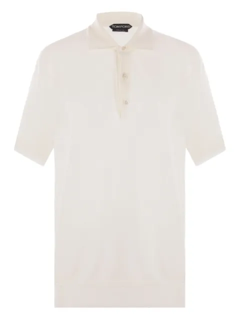 TOM FORD mesh polo shirt White KPS017YMS115S25