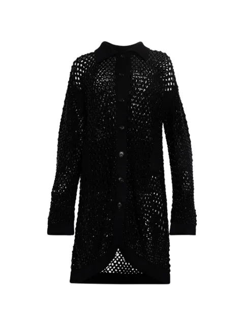 diotima open-knit cardi-coat Black 25SWO06K027