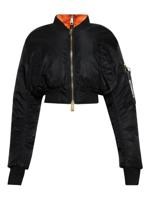 VETEMENTS double zip bomber jacket Black WH76BO230B