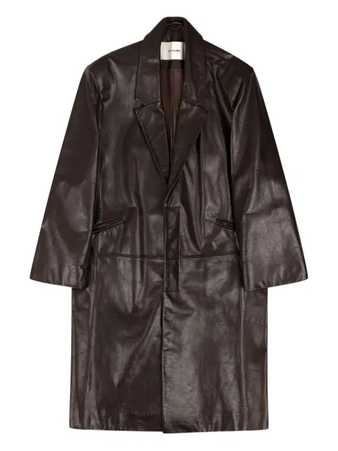 ENTIRE STUDIOS single-breasted leather coat Brown ESUW2513024DB