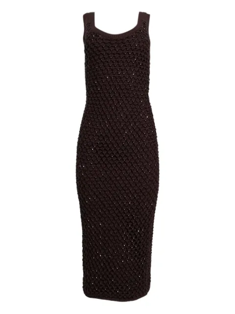 diotima Emin embellished midi dress Brown 25SWD03K005