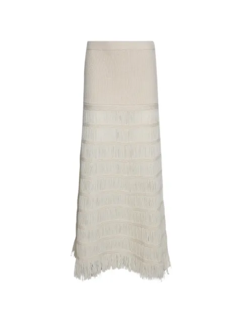 diotima Alba fringed skirt Neutrals 25SWS10K026