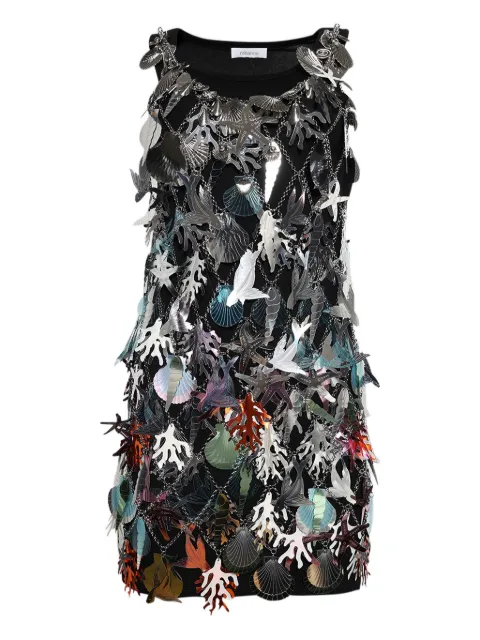 Rabanne Robe shell-coral chain-effect mini dress Silver 25AIRO159CH0018