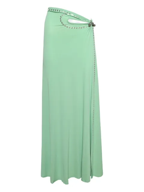 Rabanne cut-out eyelet-embellished skirt Green 25AJJU080VI0191