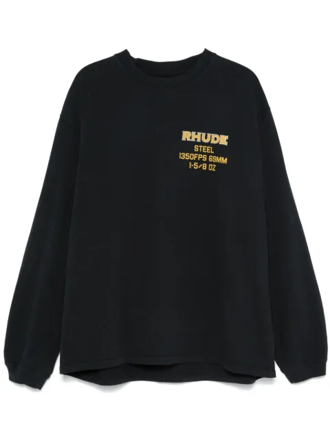 RHUDE text-print long-sleeve T-shirt Black RHFW24TT010132306