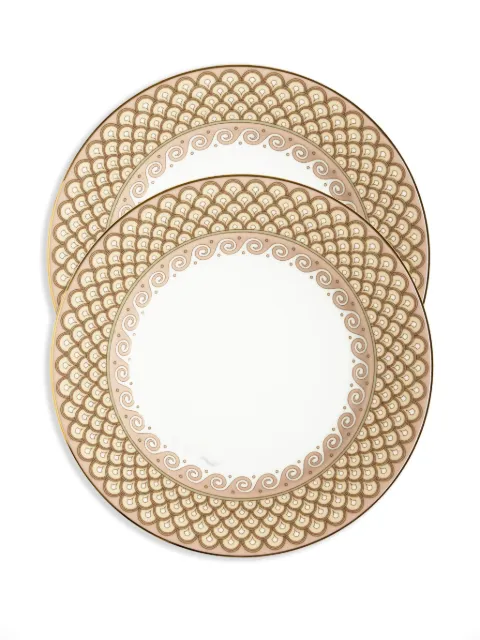 La DoubleJ graphic-print plates (set of two) Pink DIN0002CER001ODY01PI10