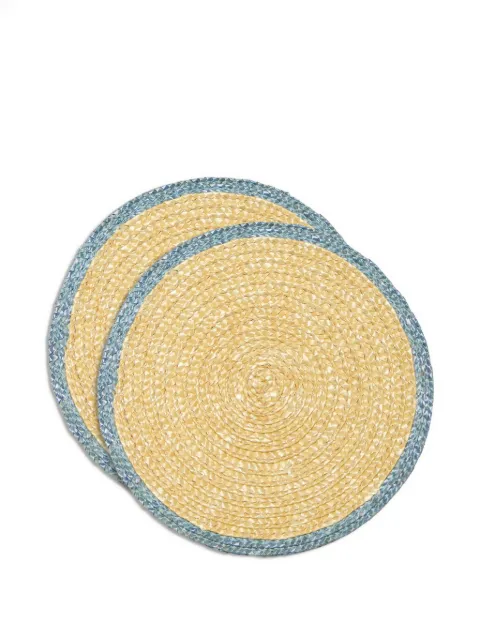 La DoubleJ straw coasters (set of two) Neutrals CST0006STR001SOLIDBU01