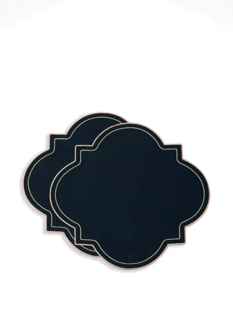 La DoubleJ Medallion placemats (set of two) Blue PMT0028ACR003SOLIDBU06