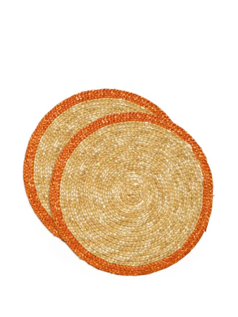 La DoubleJ straw coasters (set of two) Neutrals CST0006STR001SOLIDOR02