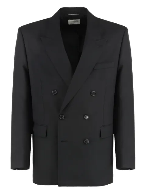Saint Laurent double-breasted wool blazer Black 816394Y2J02