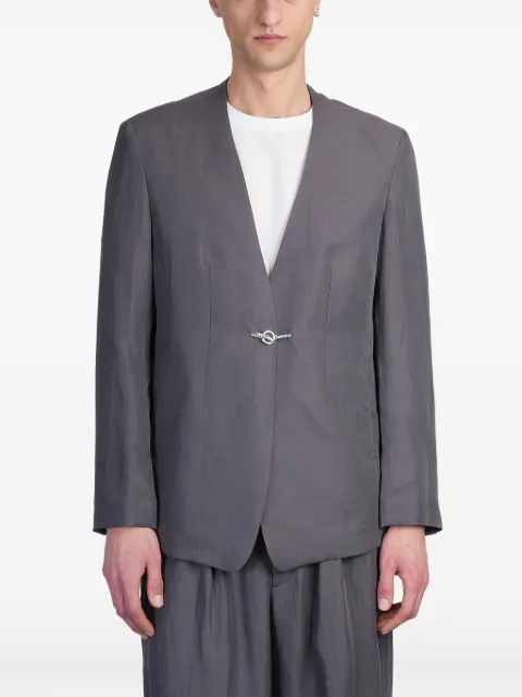 Attachment linen-blend blazer Grey AG51009