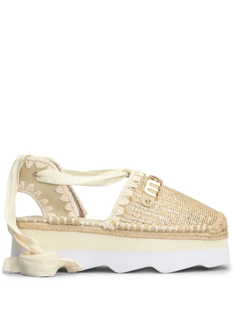 Mou logo-lettering espadrilles Neutrals SW591003K