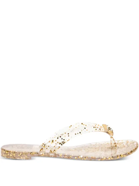 Casadei glitter-embellished flat sandals Neutrals 2Y255J0101BHGLT
