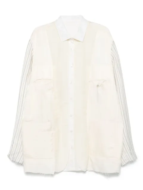 Maison Margiela striped layered overshirt jacket Neutrals S50BN0532MTN051