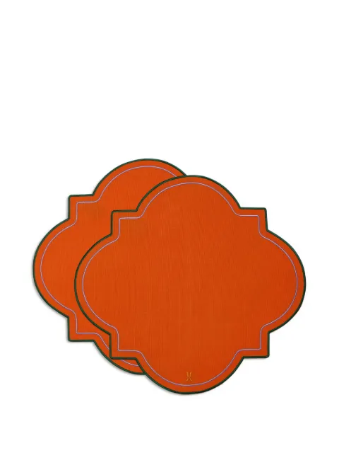 La DoubleJ Medallion placemats (set of two) Orange PMT0028ACR003SOLIDOR02