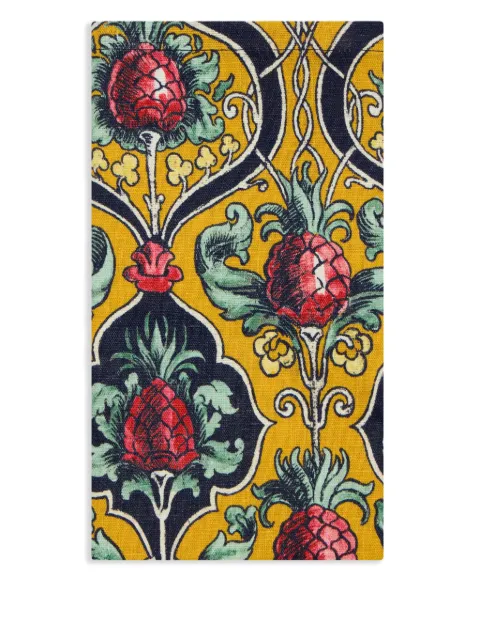 La DoubleJ Ananas-print napkin (set of two) Yellow NAP0017LIN008ANA01YE02