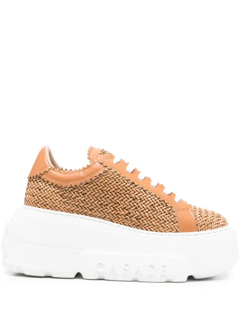 Casadei Nexus Hanoi woven platform sneakers Brown 2X896U0701HANOB