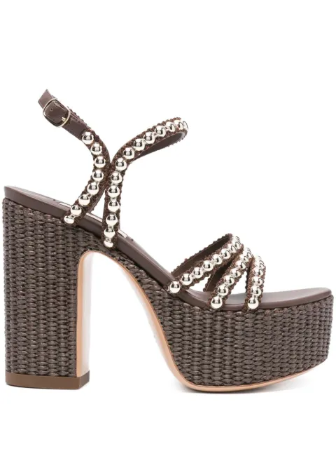 Casadei 120mm Isa Studsway platform sandals Brown 1L391J1201C2824