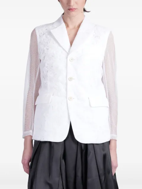 Comme Des Garçons semi-sheer panelled blazer White GOJ005