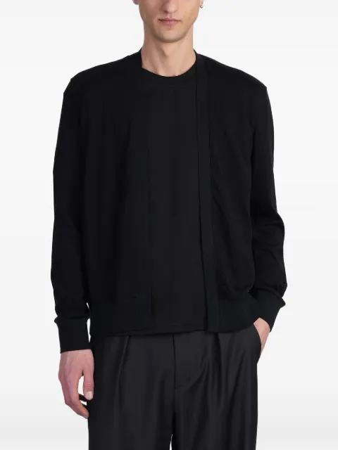 Attachment cotton cardigan Black AJ51053