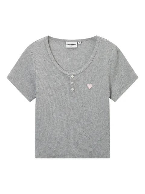 CHOCOOLATE fine-ribbed T-shirt Grey TEL1917XS