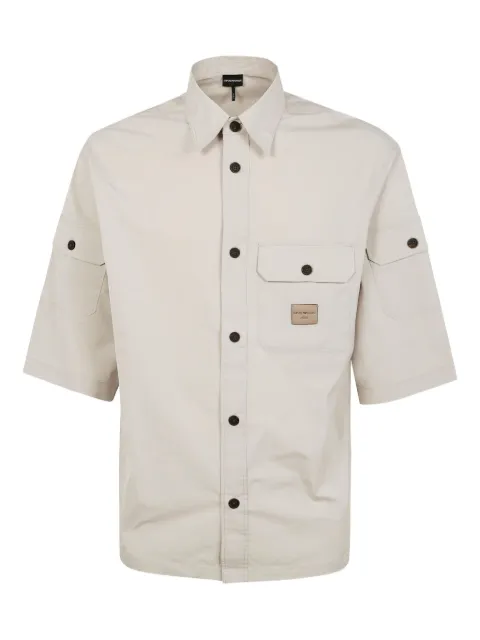 Emporio Armani logo-appliqué shirt Neutrals EM001522AF13810