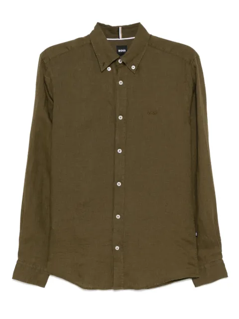 BOSS linen shirt Green 50520283