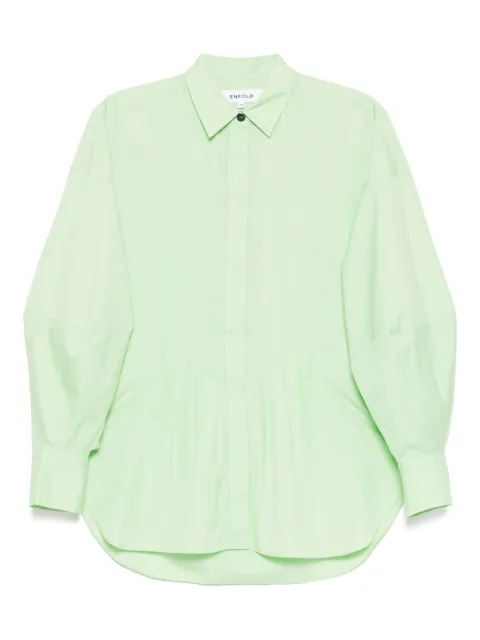 Enföld random-tuck shirt Green 300IS4301391