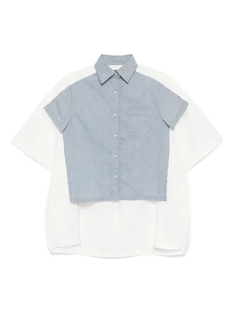 Kolor panelled shirt Blue 25SCLB02116