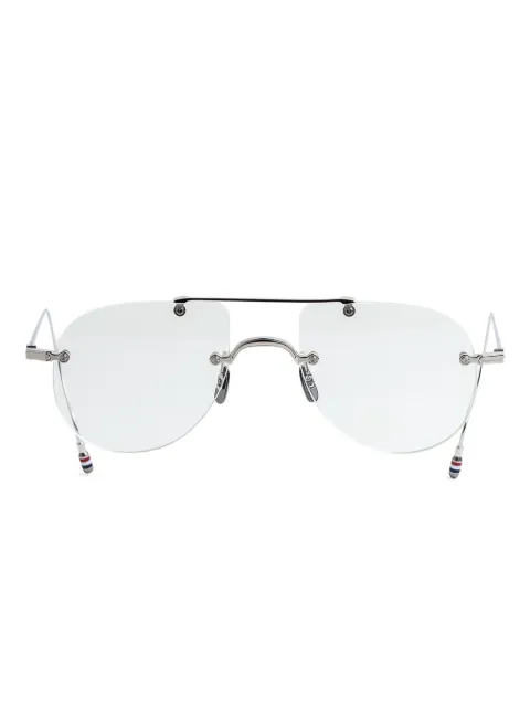 Thom Browne Eyewear round-frame glasses Silver UEO939A